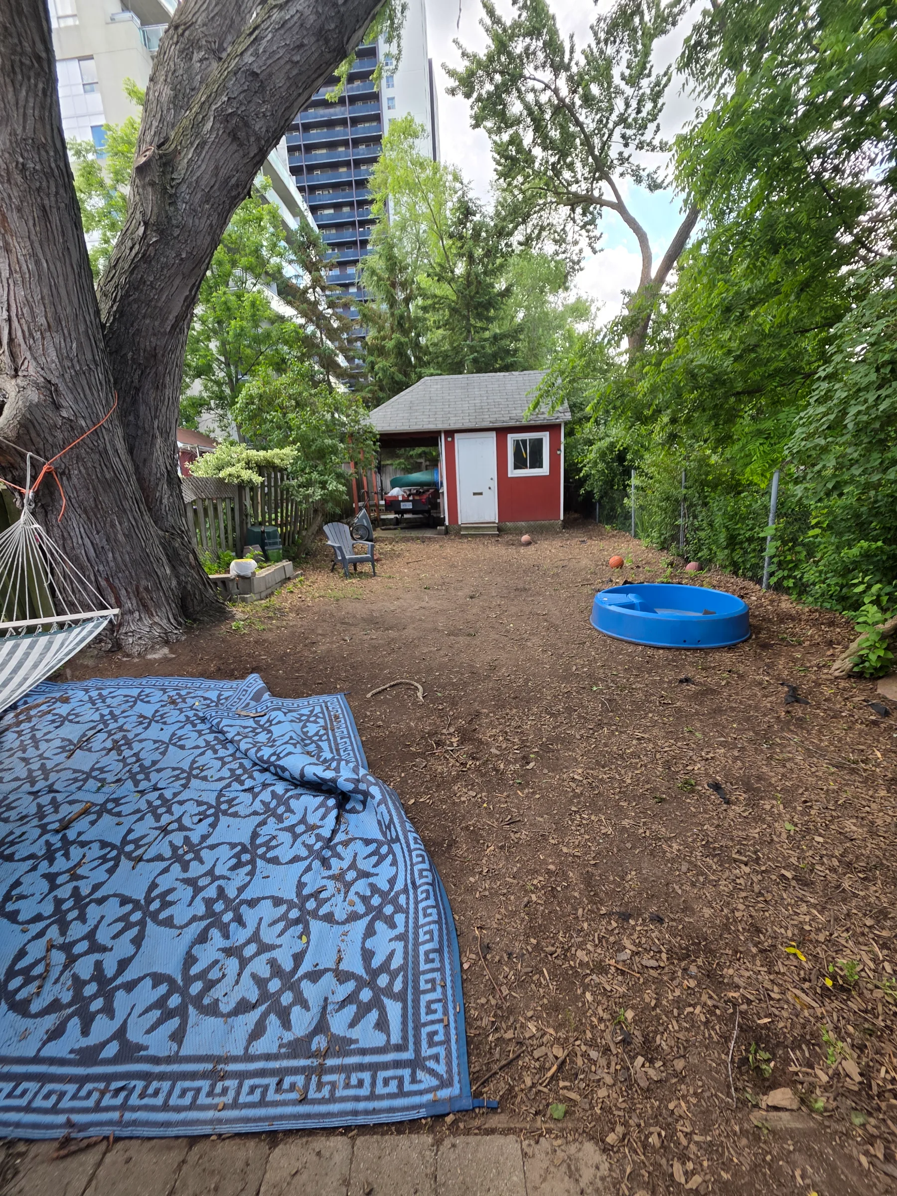 Before: Dog-Friendly Backyard with Artificial Turf in North York transformation